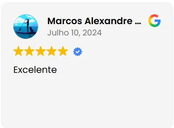 Avaliação de cliente no Google: excelente