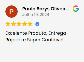 Avaliação de cliente no Google: produto excelente, entrega rápida e super confiável